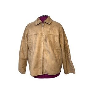 Weatherproof Brown Faux‎ Sherpa Lined Faux Suede Coat XL Outdoor Mountain Man